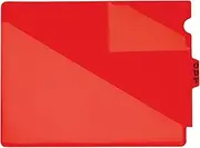 Globe-Weis End Tab Vinyl Out Guides, 1/5 Cut Center Tab, Letter Size, Red, 50 Guides per Box (71960)