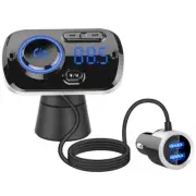 Car Wireless FM Modulator Transmitter Bluetooth 5.0 USB Charger AUX Hands-Free