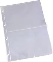 Fabselection Photocard Sleeves, 2 Compartments Photo Sleeves Double-Sided Transparent A4 Binder for Storing Photos Postcards Souvenir Paper