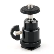 Mini Ball Head with Lock and Hot Shoe Adapter Camera Cradle for Canon