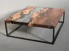 Walnut Wood Epoxy Resin Table Top Custom Order For Sofa Coffee Dinning Table