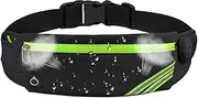 Running Pouch Belt Waist Pack Bag,Workout Gym Fanny Pack,Bounce Free Jogging Pocket Belt (Black, One Size)