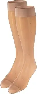 NuVein Sheer Compression Stockings, 15-20 mmHg Support, Women's Pattern Nylons, Knee High, Closed Toe