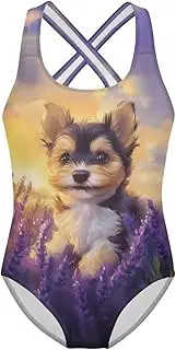[ORGYPET] Girls One Piece Swimsuits Size 5-14 Kawaii Gymnastics Leotard for Beach Vacations