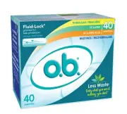 NEW SEALED o.b. Fluid-Lock Multi-Pack Tampons, Regular, Super, Super Plus, 40ct