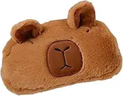 Capybara Pencil Case, Fluffy Capybara Plush with Zipper, Cute Pencil Case for Boys and Girls Gift