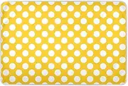 White Polka Dot Yellow Incontinence Mattress Protector, Large, Incontinence Pads for Bed, Waterproof Washable Bed Pads