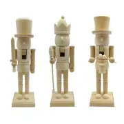 Christmas Nutcrackers King Soldier Unpainted Figures Blank Puppet Decors