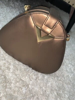 NEW Triangle Leather Purse Brown Shoulder Strap Bag SADDLE RIVER