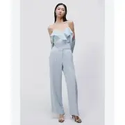 Jonathan Simkhai 2pcs Diane Satin Off Shoulder Top & Pants Lt. Sky Women M/8 NWT