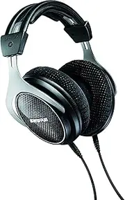 Shure SRH1540 Professional Premium Closed-Back Headphones, Clear, Extended Highs and Warm, Accurate Bass, Aluminum Alloy & Carbon Fiber Construction, Alcantara Ear Pads, Detachable Cable, Black/Silver