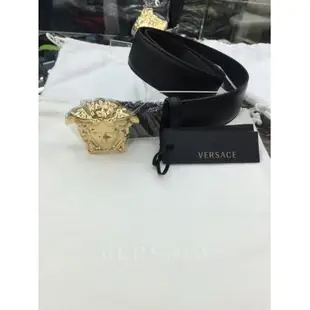 Versace 黑標 經典 女王頭 黑色 酒紅色 真皮 皮帶 全新正品范思哲皮帶凡賽斯皮帶 配件齊全