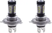 KaTur 1800LM High Lumens 80W CREE 16SMD Aluminum H7 LED Fog Lights Turn Signals Light Bulbs DRL Day Running Light 12V-24V White 6000K (2-Pack)