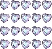 sourcing map 20 Pcs 3D Heart AB Purple Nail Rhinestones K9 Glass Crystal Rhinestones Pointed Back Crooked Heart Gems for Nail Charm Art DIY Decoration Craft 8x8mm