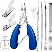 Toenail Nail Pliers – Heavy‑Duty Podiatrist Cutter, Ergonomic Trimmer, Ingrown Nail Tool | Wide‑Jaw Stainless Steel Toenail Cutter With File For Seniors Men Women (Stainless Steel)