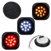 4Inch 12V 12LED Car Tail Light Reversing Indicator Signal Lamp for Truck Trailer 31 YELLOW