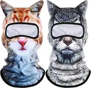 3D Cat Balaclava Sheisty Face Mask Cat Cycling Mask Breathable Ice Silk Face Cover for Sunscreen Protection Outdoor