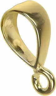 [uGems] 14K GP Sterling Silver Pendant Bail Connector with Open Loop 1-micron Gold Plated 20mm
