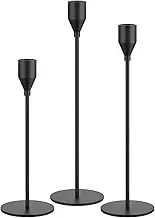 Matte Black Candle Holders for Taper Candles Set of 3，Metal Decorative Candlestick Holders for Table Mantel Centerpiece for Wedding, Dinning, Party, Anniversary，Fits 3/4 Inch Thick Candle