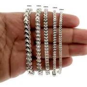 Real SOLID 925 Sterling Silver FRANCO Link Chain Bracelet 2.5MM-6.5MM ITALY