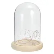 7.7"x3.9" Clear Cloche Glass Dome Glass Bell Jar Display Case with LED Light