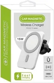 Car Magnetic 15w Wireless Charger and Holder for Moblie, Mag-Safe Fast Charging 15w Car Phone Holder Universel Charger, Anti-Slip Strong Magnetic Car Mount Charger, Stable Protection (White)