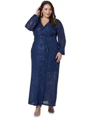 [Pink Dusk] All I Want Sequin Maxi Dress in Navy