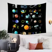 Space Themed Alphabet for Kids Tapestry