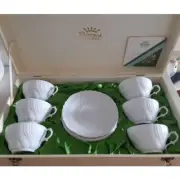Richard Gino Livecchio White Cup & Saucer Set of 6