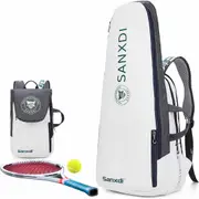Tennis Bag Backpack 3 Rackets, Tennis Racket Bags with Separate Shoe Compartment to Hold Pickleball Paddle, Badminton Squash Racquet, and Accessories