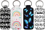 [DMLSKY] Lip Balm Holder Keychain, Sleeve Pouch for Mini Lipstick, Cute Portable Key Chain Accessories for Lip Gloss, Music & Mini