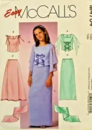McCall's 4704 Girls Formal Bridal Tops, Skirts & Scarf Sewing Pattern 12-14-16