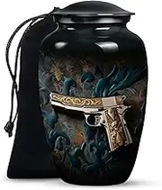 Gun Cremation Urns for Women - Urns for Women Human Ashes - Holds Upto 200 Cubic Inches - Large Memorial Cremation Funeral Urn (Size - 10 Inch)