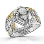 "Strength And Courage" Men's Bison Ring