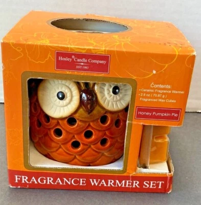Hosley Candle Company Owl Wax Warmer Fragrance Set W/ Honey Pumpkin Pie Wax