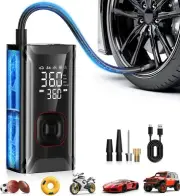HIPOM CAR Tire Inflator Portable Air Compressor Mini Pump 5 MODES 150 PSI LED
