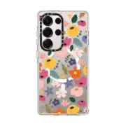 Galaxy S25 Ultra Clear Magnetic Case Spring flowers