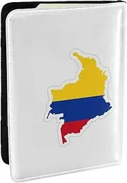 [JEJEA] Colombia Flag Map Print Travel Organizer Credit Cards Case Passport BookPassport Holder Cover Wallet forTraveling,, Black, One Size
