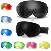 Ski Goggles Snowboard Snow Goggles with Magnetic Interchangeable 9 Lenses UV400
