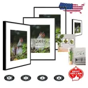 Sleek Black 12x16 Aluminum Picture Frames - Perfect for Gallery Walls, Set of 3