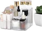 Fulenyi Clear Cosmetic Organiser - Worktop Storage Organiser with Multiple Compartments, Stationery Storage Holder, Bathroom Drawers for Cosmetics, Jewellery, Skin Care