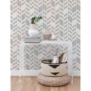 Herringbone geometric pattern pale muted colors shapes Removable Wallpaper Art