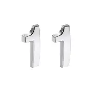 Self Adhesive House Number 1.38 Inch ABS Number 1 for Mailbox Silver Tone 2 Pcs