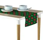 Green Christmas Balls Table Runners - 12" x 72" or 14" x 108"