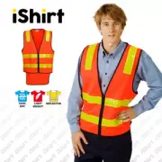 HI VIS VEST SAFETY VEST REFLECTIVE TAPE VIC ROAD ZIP UP SAFETY WORKWEAR