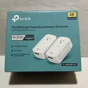 TP-LINK AV2000 2-Port Gigabit Passthrough Powerline Network Extender 4K SEALED