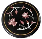 Modern Art Bed Side Table for Bed Room Decor Black Marble Round Coffee Table Top