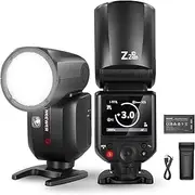 [NEEWER] Z2PRO-N 2.4G TTL Round Head Flash Speedlite Compatible with Nikon, Wireless Compatible with Godox, 76Ws 1/8000s HSS, Upgraded UI, TTL/M TCM Switch, 7.2V/3000mAh Battery, 600 Full Power Flash