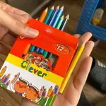 PERALATAN SHORT CLEVER COLOR PENCILS 12色顏料原色鉛筆水彩ORI彩色填色彩色鉛筆填