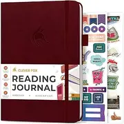 Clever Fox Reading Journal – Guided Book Review Log with Reading Tracker – Gift Book Accessories for Reading Lover – Book Tracking Journal for Kids & Adults – A5 Size, 5.8”x8.3” (Wine Red)